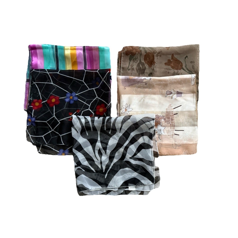 Vintage Scarf Hankie‎ Handkerchief Lot Square